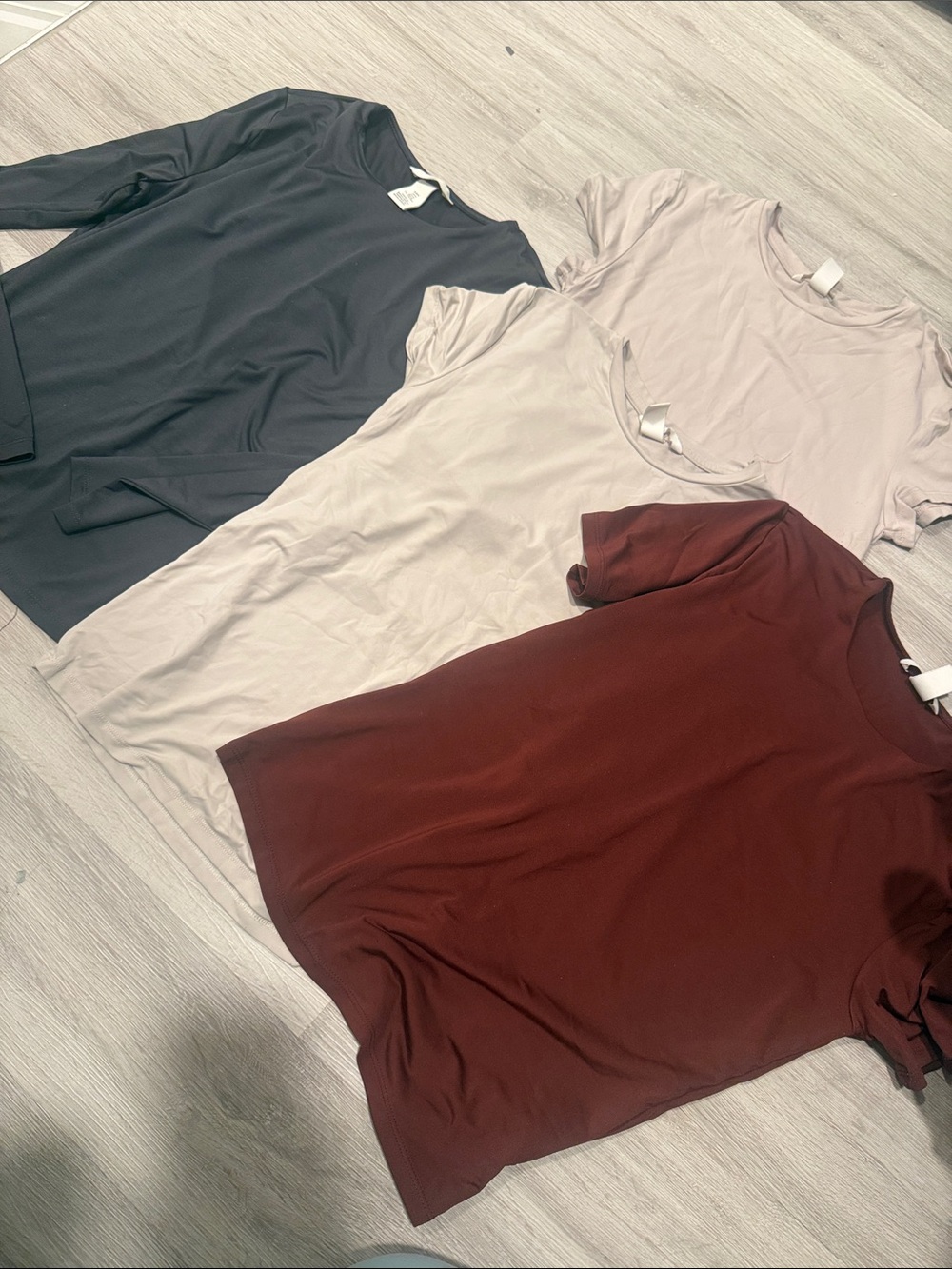 H&M Tee Set - Dark Gray, Light Pink, Cream, Burgundy